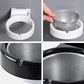 Wall-mounted split ashtray, white lid and gray inner cup with hinge and latch details