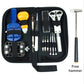 14-in-1 watch tool set with open case and long metal handle plus precision bits