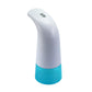 Automatic foam soap dispenser, white body with blue base and black sensor window