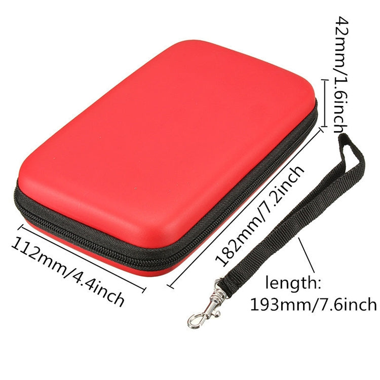 Red EVA hard carry case cover with zipper; compact rectangular shape