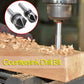 Countersink drill bit cutting a chamfer in wood, 5-blade cone tip