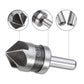 5-blade countersink drill bit with silver shank and conical cutting tip