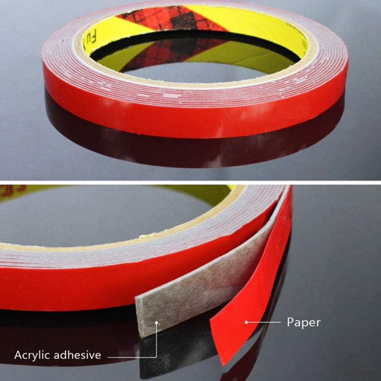 Red double-sided acrylic foam tape roll with acrylic adhesive layer