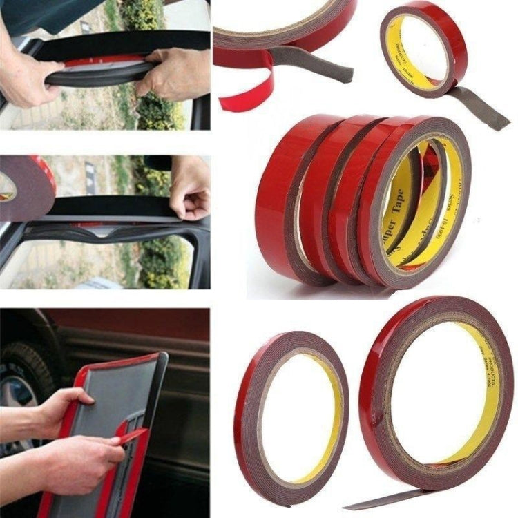 Red double-sided acrylic foam tape rolls with release liner strips