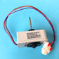 Refrigerator fan motor with prop shaft, wiring harness, and white plug connector