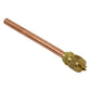 Copper tube refrigeration access valve with brass threaded end