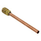 Copper tube access valve with brass connector and open tube end