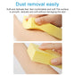 Yellow bath sponge in hand, gently scrubbing skin; embossed animal and love pattern