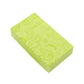 Green square bath sponge with embossed animal and love icons