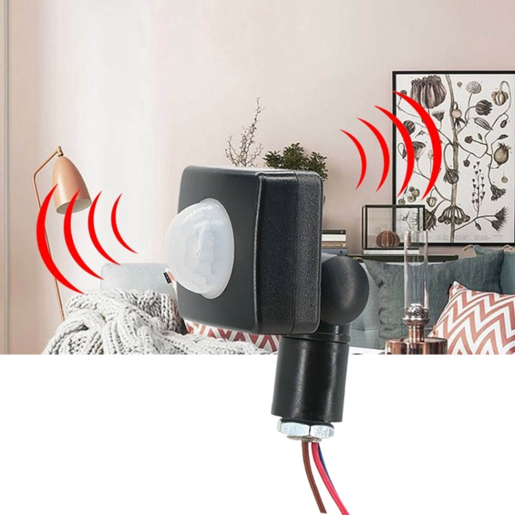 Black PIR infrared motion sensor spotlight switch with red/blue sensor wiring