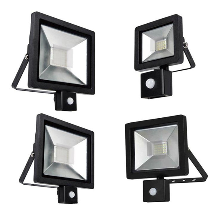 Black PIR motion sensor wall spotlights set with LED panels and wall mount