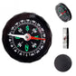 Mini compass with extra strap clip and spare back cover, black round design
