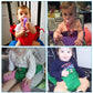 Baby seat safety harness booster shown in multiple colors with buckle and straps