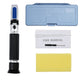 Handheld refractometer kit with carrying case, user manual, and yellow cleaning cloth