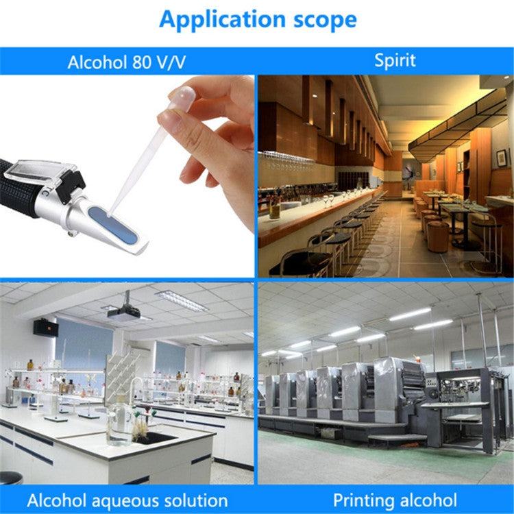 Handheld alcohol refractometer being used with dropper for alcohol level testing