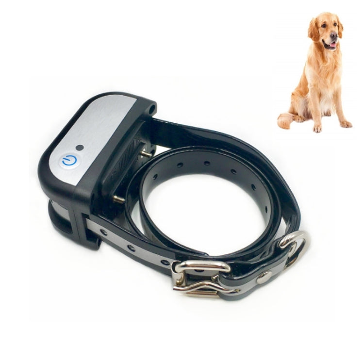 Black electronic dog receiver collar with adjustable strap and metal buckle