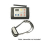 Electronic dog trainer transmitter with attached collar receiver and adjustable strap