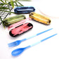 Mini folding dinner set, 3-piece utensil set with candy-color travel cases