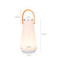 White LED lantern lamp with orange handle and silver top, shown front view