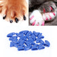 Blue silicone cat nail protector caps, claw-shaped pieces