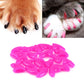 Pink silicone cat nail protector caps, claw-shaped pieces