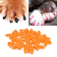 Silicone cat nail caps set, orange claw covers for pet paws