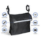 Black wheelchair hanging storage bag with reflective stripe and inner zip pocket