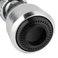 Water filter tap adapter aerator with fine mesh screen, chrome metal face.
