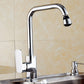 Water filter tap adapter mounted on a kitchen sink faucet, shiny chrome finish.