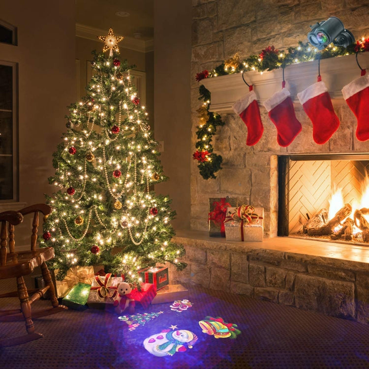 RGBW LED projector light shining colorful wave patterns onto the floor