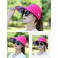Women's wide-brim sun hat, bright pink with floral embroidery and flower studs