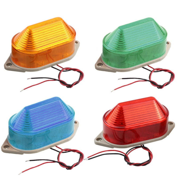 Multi-color LED mini strobe warning light set with mounting bases and wire leads