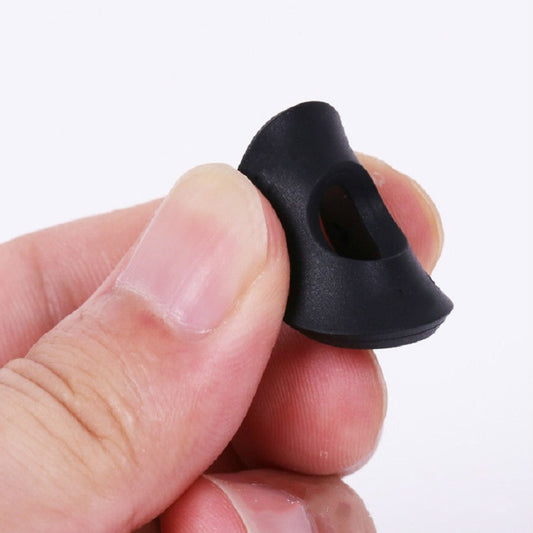 Black silicone guitar strap buckle tail stud piece, concave round shape with hole
