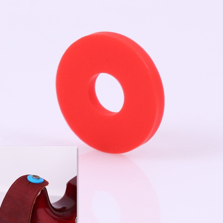 Red silicone guitar strap buckle tail stud ring with center hole