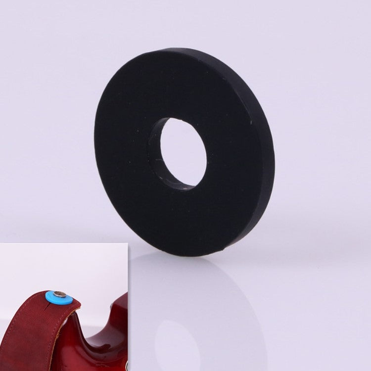 Black silicone guitar strap buckle tail stud ring with center hole