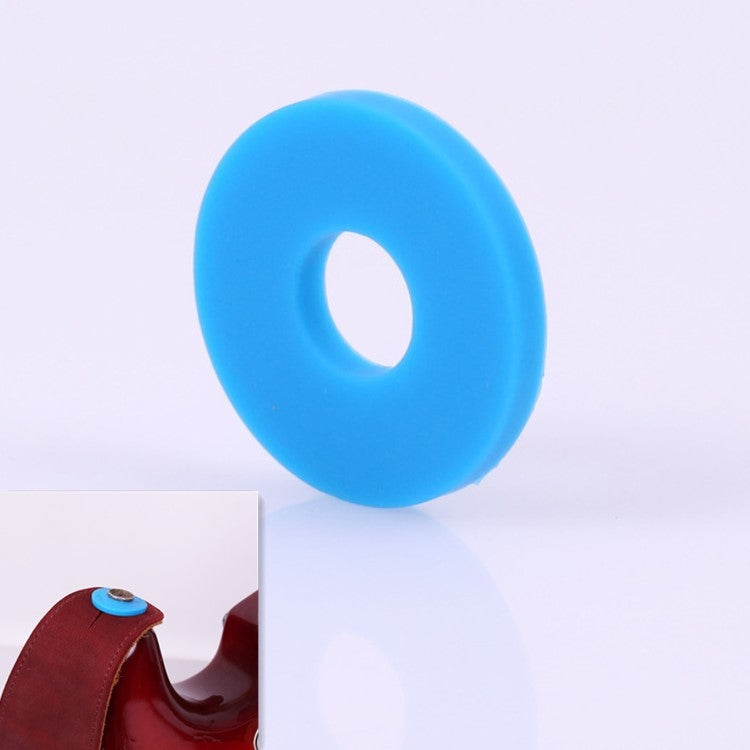 Blue silicone guitar strap buckle tail stud ring with center hole