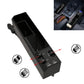 Black car seat storage box with USB ports and side charging connector attachments