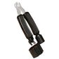 Guitar string changing tool set: black clamp with textured grips and pull cone