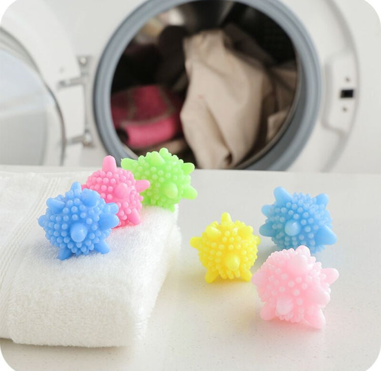 Set of 5 starfish-textured laundry cleaning balls, pink blue green yellow
