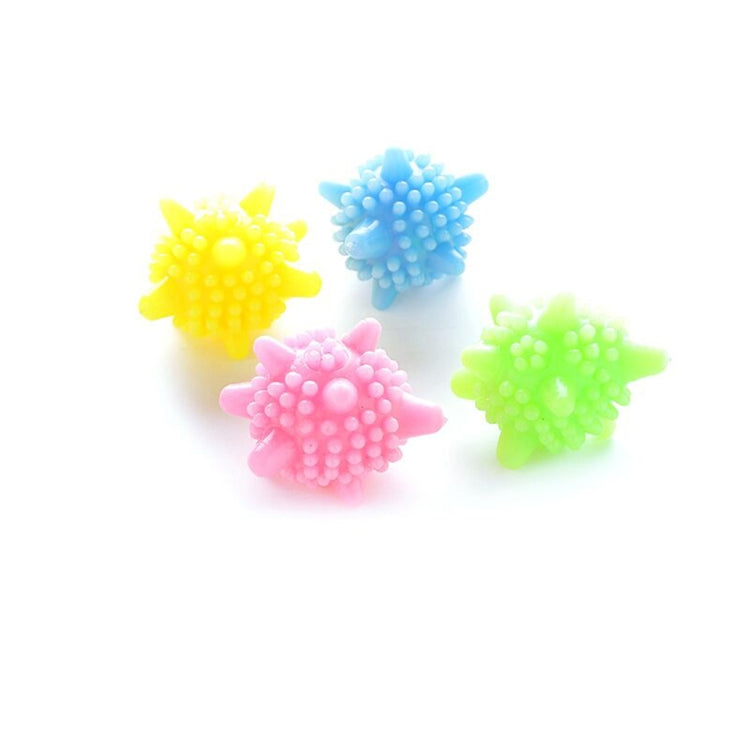 Set of 5 starfish-textured laundry cleaning balls, bright multicolor