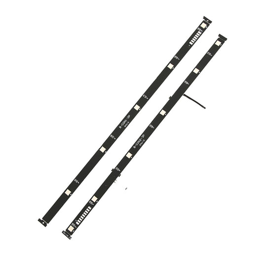 Two long black flexible side strip circuit boards with small connector pads