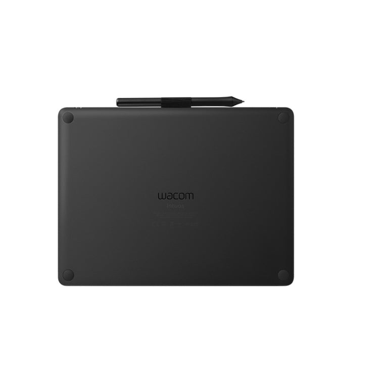 Black Wacom drawing tablet back view with corner pads