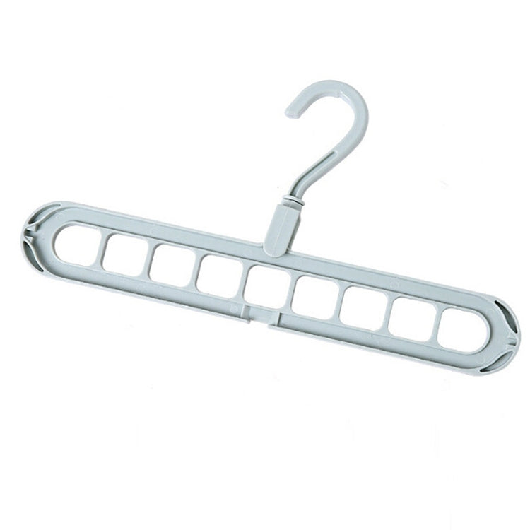 Light green plastic clothes hanger rack with 9 bars and single top hook