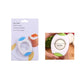 Egg topper package with white egg opener and blue and green accent parts shown