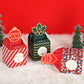 Mixed Christmas gift candy boxes in red and green, plus blue-red geometric box