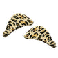 Leopard-print curved foam shoe toe plugs, paired pieces with wavy ridges