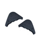Black curved foam shoe toe plugs, two pieces with wavy ridged insert