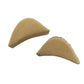 Tan fabric-look curved foam shoe toe plugs, pair pieces