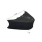 Black curved foam shoe toe plug, 7.2 cm length and 3.5 cm width