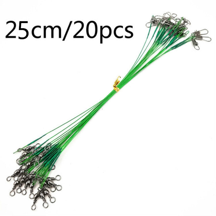 Green anti-bite front wire set, 20-pc bundle of 25cm wires with metal pin loops